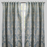 Katherine Traditional Jacquard Polyester Fabric - Textured Damask Faux Silk, Room Darkening, 54" X 96", Rod Pocket - Back Tab (1 Pair)