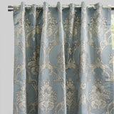 Katherine Traditional Jacquard Polyester Fabric - Textured Damask Faux Silk, Room Darkening, 54" X 96", Rod Pocket - Back Tab (1 Pair)