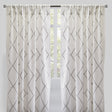 Katie Curtain Panels Polyester Fabric - Sheer Linen Look, Square Embroidery, 54" X 96" (Sold By The Pair)