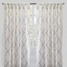 Katie Curtain Panels Polyester Fabric - Sheer Linen Look, Square Embroidery, 54" X 96" (Sold By The Pair)