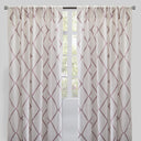 Katie Curtain Panels Polyester Fabric - Sheer Linen Look, Square Embroidery, 54" X 96" (Sold By The Pair)