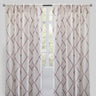 Katie Curtain Panels Polyester Fabric - Sheer Linen Look, Square Embroidery, 54" X 96" (Sold By The Pair)