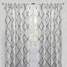 Katie Curtain Panels Polyester Fabric - Sheer Linen Look, Square Embroidery, 54" X 96" (Sold By The Pair)