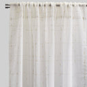 Larson Curtain Panels Polyester Fabric - Sheer Linen Look, Metallic Threading, White/Silver, 54X84, 54X96, Rod Pocket (Sold By The Pair)