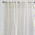 Larson Curtain Panels Polyester Fabric - Sheer Linen Look, Metallic Threading, White/Silver, 54X84, 54X96, Rod Pocket (Sold By The Pair)
