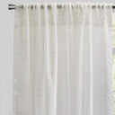 Larson Curtain Panels Polyester Fabric - Sheer Linen Look, Metallic Threading, White/Silver, 54X84, 54X96, Rod Pocket (Sold By The Pair)