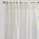 Larson Curtain Panels Polyester Fabric - Sheer Linen Look, Metallic Threading, White/Silver, 54X84, 54X96, Rod Pocket (Sold By The Pair)