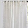 Larson Curtain Panels Polyester Fabric - Sheer Linen Look, Metallic Threading, White/Silver, 54X84, 54X96, Rod Pocket (Sold By The Pair)