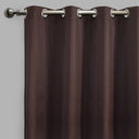 Lounge Curtain Panels Cotton-Blend Fabric - Espresso Solid Shiny, 54" X 108" Height, Grommet (1 Pair)