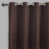 Lounge Curtain Panels Cotton-Blend Fabric - Espresso Solid Shiny, 54" X 108" Height, Grommet (1 Pair)