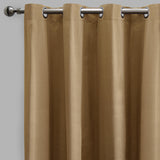 Lounge Curtain Panels Cotton-Blend Fabric - Espresso Solid Shiny, 54" X 108" Height, Grommet (1 Pair)