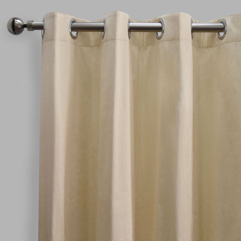 Lounge Curtain Panels Cotton-Blend Fabric - Espresso Solid Shiny, 54" X 108" Height, Grommet (1 Pair)