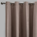 Lounge Curtain Panels Cotton-Blend Fabric - Espresso Solid Shiny, 54" X 108" Height, Grommet (1 Pair)