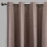Lounge Curtain Panels Cotton-Blend Fabric - Espresso Solid Shiny, 54" X 108" Height, Grommet (1 Pair)