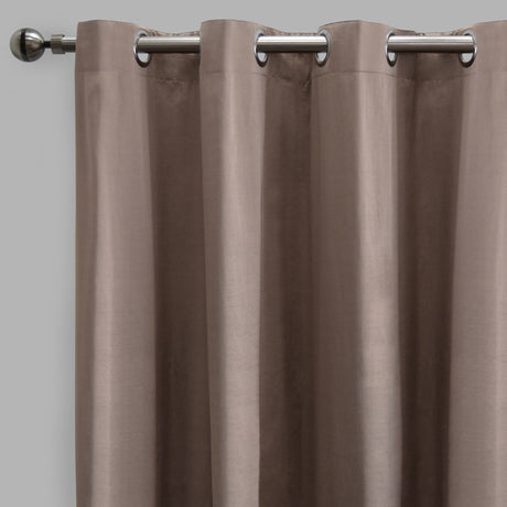Lounge Curtain Panels Cotton-Blend Fabric - Espresso Solid Shiny, 54" X 108" Height, Grommet (1 Pair)