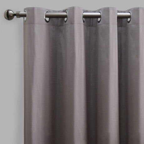 Lounge Curtain Panels Cotton-Blend Fabric - Espresso Solid Shiny, 54" X 108" Height, Grommet (1 Pair)