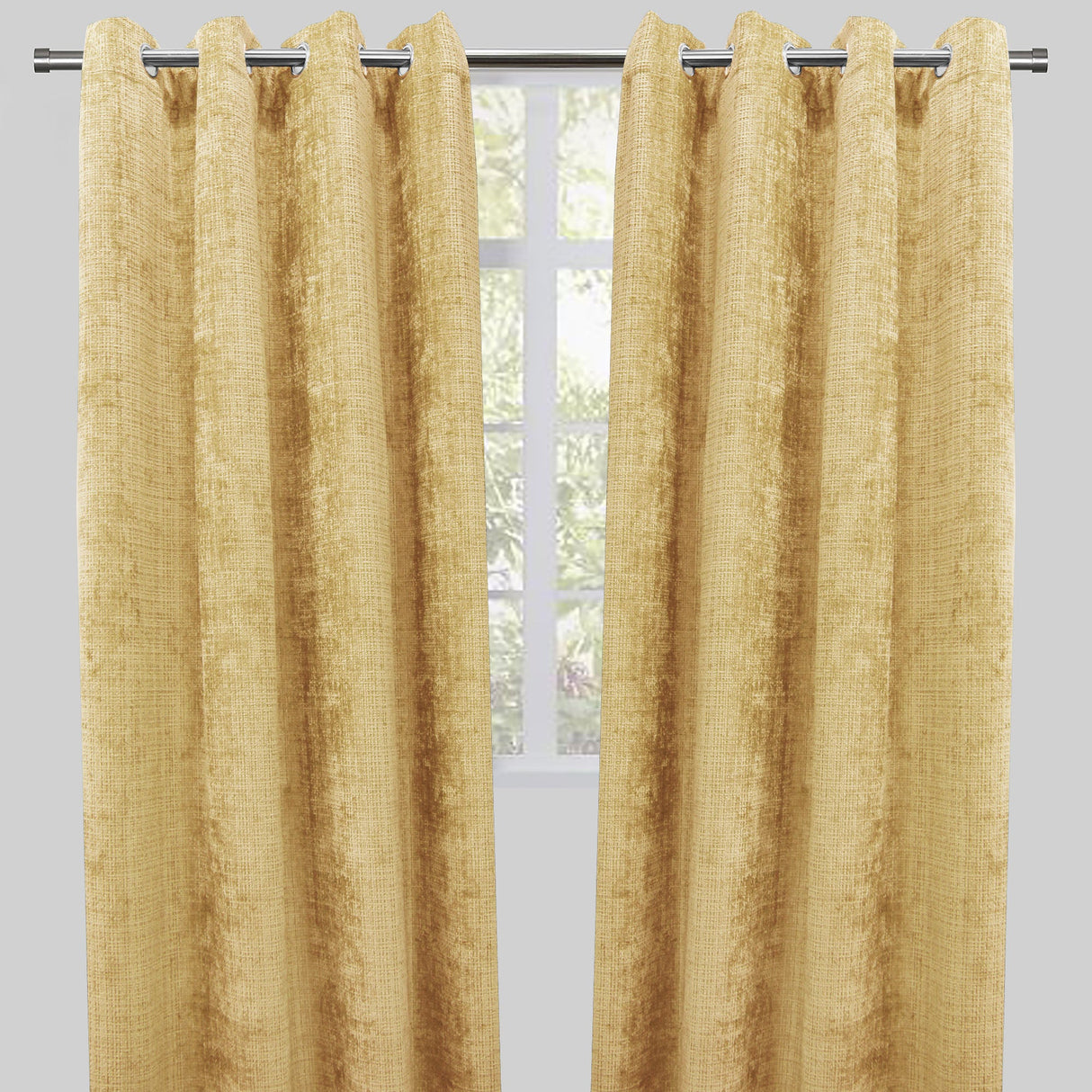 Luther Woven Chenille Fabric - Textured Room Darkening Curtain Panels, 54" X 96", Grommet, Sold By The Pair (2)