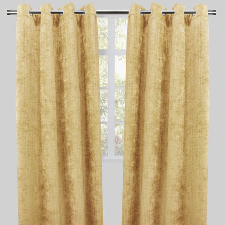 Luther Woven Chenille Fabric - Textured Room Darkening Curtain Panels, 54" X 96", Grommet, Sold By The Pair (2)