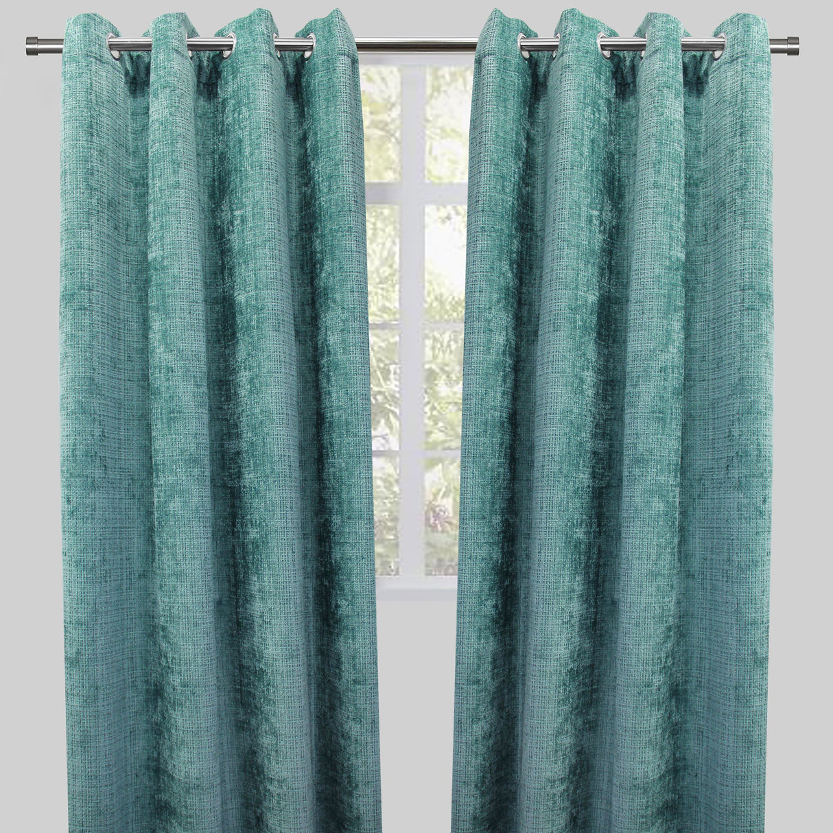 Luther Woven Chenille Fabric - Textured Room Darkening Curtain Panels, 54" X 96", Grommet, Sold By The Pair (2)