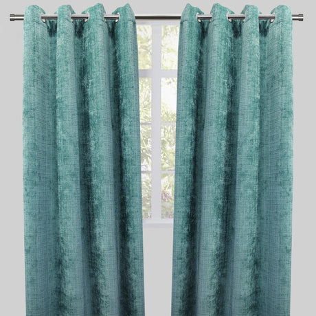 Luther Woven Chenille Fabric - Textured Room Darkening Curtain Panels, 54" X 96", Grommet, Sold By The Pair (2)
