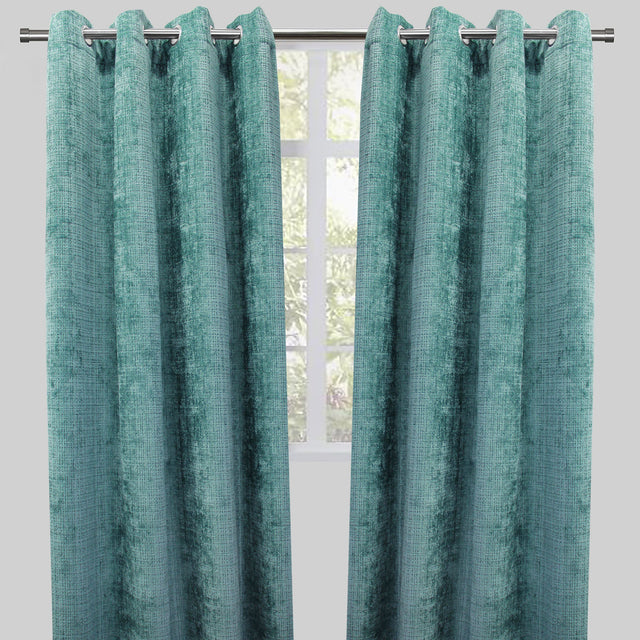 Luther Woven Chenille Fabric - Textured Room Darkening Curtain Panels, 54" X 96", Grommet, Sold By The Pair (2)