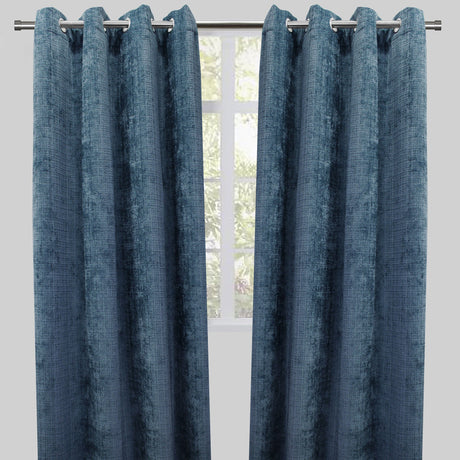 Luther Woven Chenille Fabric - Textured Room Darkening Curtain Panels, 54" X 96", Grommet, Sold By The Pair (2)