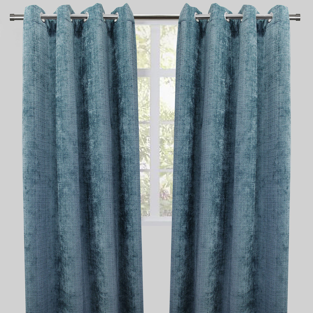 Luther Woven Chenille Fabric - Textured Room Darkening Curtain Panels, 54" X 96", Grommet, Sold By The Pair (2)