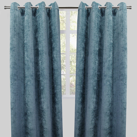 Luther Woven Chenille Fabric - Textured Room Darkening Curtain Panels, 54" X 96", Grommet, Sold By The Pair (2)