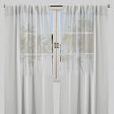 Moretti Linen Look Sheer Polyester Fabric - Solid, Transparent, 54" Width, 84" Height (Sold By The Pair)