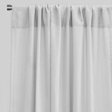 Moretti Linen Look Sheer Polyester Fabric - Solid, Transparent, 54" Width, 84" Height (Sold By The Pair)