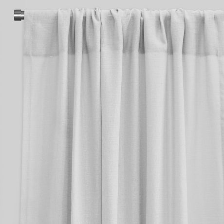 Moretti Linen Look Sheer Polyester Fabric - Solid, Transparent, 54" Width, 84" Height (Sold By The Pair)