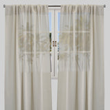 Moretti Linen Look Sheer Polyester Fabric - Solid, Transparent, 54" Width, 84" Height (Sold By The Pair)