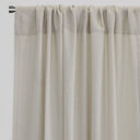 Moretti Linen Look Sheer Polyester Fabric - Solid, Transparent, 54" Width, 84" Height (Sold By The Pair)