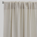 Moretti Linen Look Sheer Polyester Fabric - Solid, Transparent, 54" Width, 84" Height (Sold By The Pair)