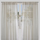 Morocco Polyester Fabric - Solid Textured Metallic Sheer, White/Ivory/Silver, 54" X 84" Or 54" X 96" (Set Of 2)