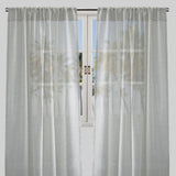 Morocco Polyester Fabric - Solid Textured Metallic Sheer, White/Ivory/Silver, 54" X 84" Or 54" X 96" (Set Of 2)