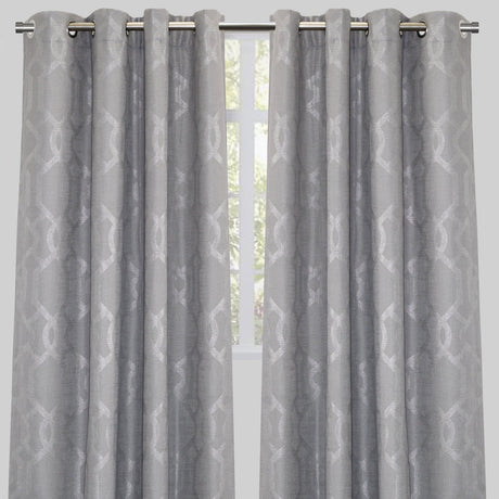 Mundial Polyester Fabric - Charcoal Geometric Print, 54" X 96" (Set Of 2)