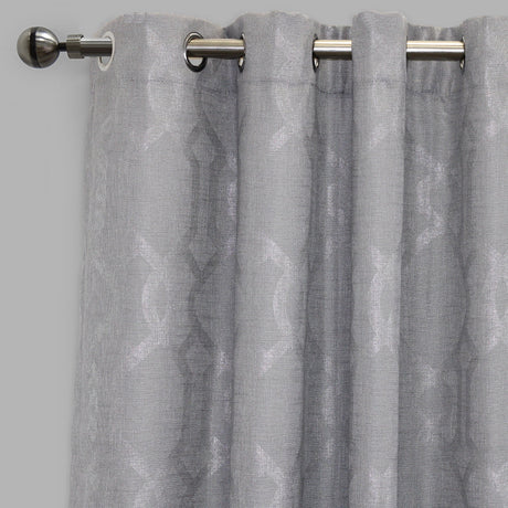 Mundial Polyester Fabric - Charcoal Geometric Print, 54" X 96" (Set Of 2)