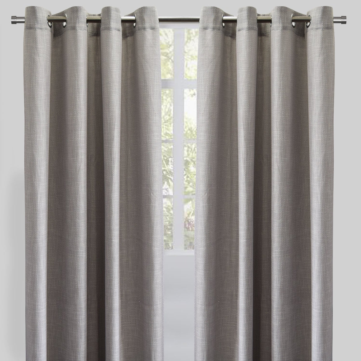 Raider Linen Blend Curtain Fabric - Solid Textured Chevron Pattern, Spa, 54" X 96" (2 Panels)