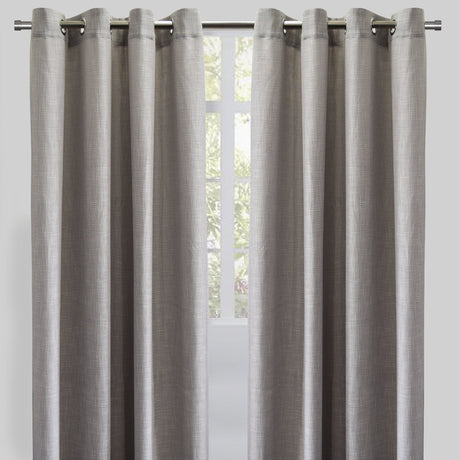 Raider Linen Blend Curtain Fabric - Solid Textured Chevron Pattern, Spa, 54" X 96" (2 Panels)