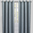 Raider Linen Blend Curtain Fabric - Solid Textured Chevron Pattern, Spa, 54" X 96" (2 Panels)