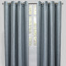 Raider Linen Blend Curtain Fabric - Solid Textured Chevron Pattern, Spa, 54" X 96" (2 Panels)