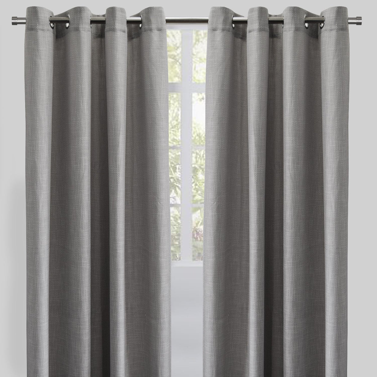 Raider Linen Blend Curtain Fabric - Solid Textured Chevron Pattern, Spa, 54" X 96" (2 Panels)