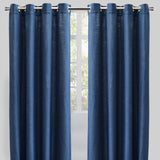 Raider Linen Blend Curtain Fabric - Solid Textured Chevron Pattern, Spa, 54" X 96" (2 Panels)