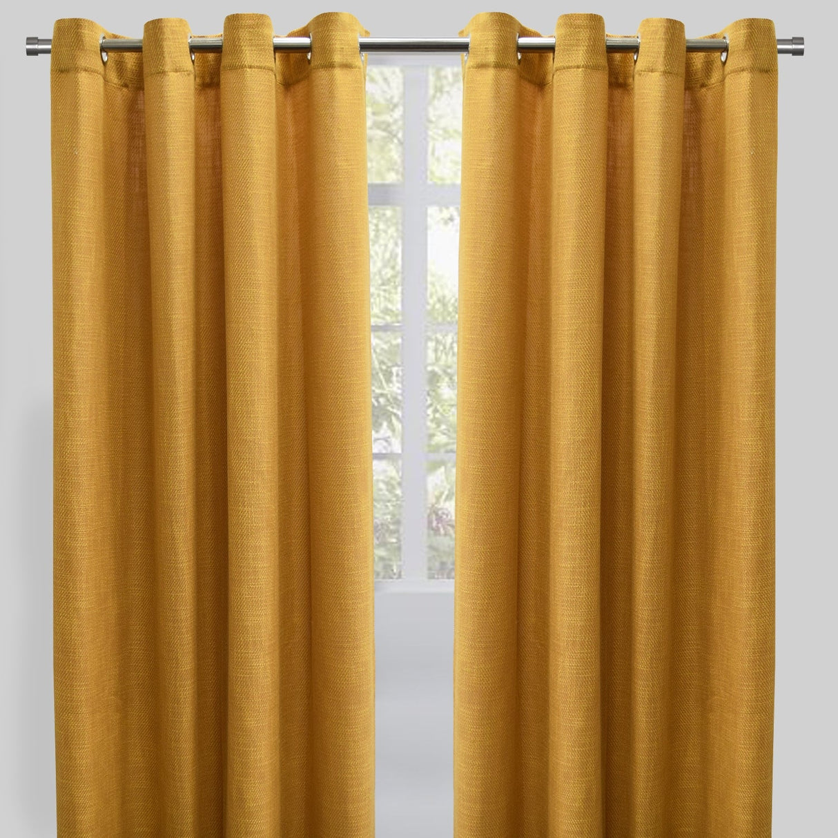 Raider Linen Blend Curtain Fabric - Solid Textured Chevron Pattern, Spa, 54" X 96" (2 Panels)