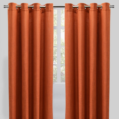 Raider Linen Blend Curtain Fabric - Solid Textured Chevron Pattern, Spa, 54" X 96" (2 Panels)