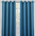 Raider Linen Blend Curtain Fabric - Solid Textured Chevron Pattern, Spa, 54" X 96" (2 Panels)