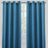 Raider Linen Blend Curtain Fabric - Solid Textured Chevron Pattern, Spa, 54" X 96" (2 Panels)