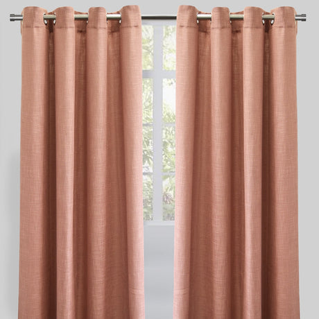 Raider Linen Blend Curtain Fabric - Solid Textured Chevron Pattern, Spa, 54" X 96" (2 Panels)