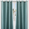Raider Linen Blend Curtain Fabric - Solid Textured Chevron Pattern, Spa, 54" X 96" (2 Panels)
